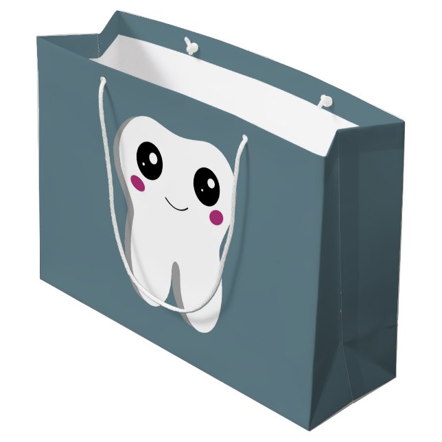 Bolsa De Regalo Grande Cuta dental dental dental sonriente feliz (Angulo reverso)