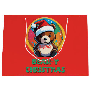Bolsa De Regalo Grande Cute Adorable Kawaii Chibi Oso Navidad