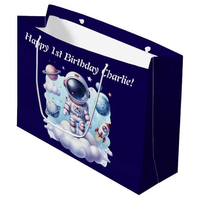 Bolsa De Regalo Grande cute astronaut space Gift Bag (Angulo Anverso)