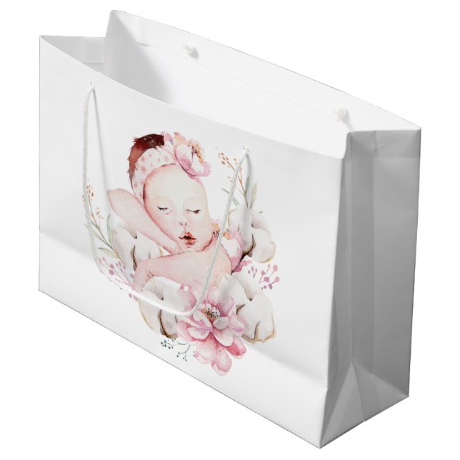 Bolsa De Regalo Grande Cute Baby Girl Baby Shower (Angulo Anverso)