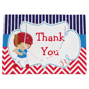 Bolsa De Regalo Grande Cute Béisbol Brunette Hair Boy Cumpleaños