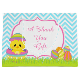 Bolsa De Regalo Grande Cute Blue Chevrons Semana Santa Caza de Huevos de 