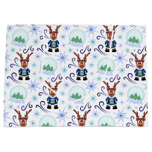 Cute Blue Kids Christmas Reindeer