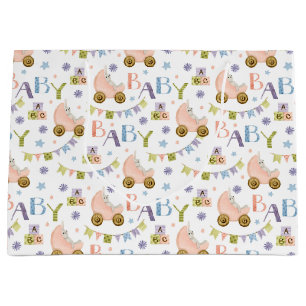 Bolsa De Regalo Grande Cute Bunny Rabbit Baby Shower