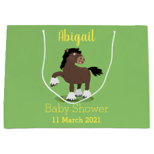 Bolsa De Regalo Grande Cute Clydesdale personalizado de caballo ilustraci