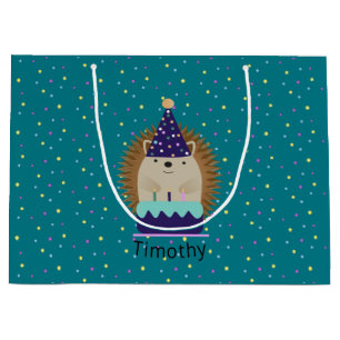 Bolsa De Regalo Grande Cute Cumpleaños Hedgehog