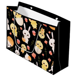 Bolsa De Regalo Grande Cute Easter Chicks & Bunnies Seamless Pattern