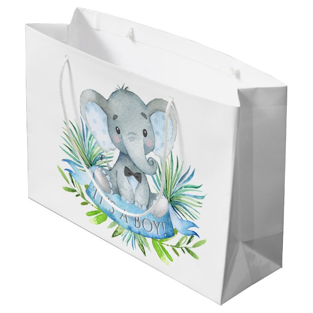 Bolsa De Regalo Grande Cute Elephant Baby Boy Baby Shower (Angulo reverso)