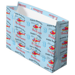 Bolsa De Regalo Grande Cute Flying Helicopter Nacimiento y Edad