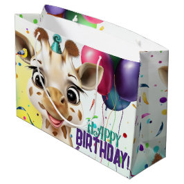 Bolsa De Regalo Grande Cute Giraffe Colorful Confetti Niños Fiesta de cum