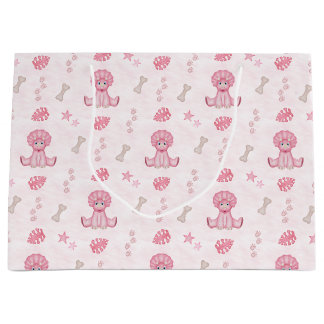 Bolsa De Regalo Grande Cute Girls Birthday Pink Dinosaur