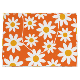Bolsa De Regalo Grande Cute Groovy Retro Daisy 