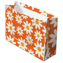 Bolsa De Regalo Grande Cute Groovy Retro Daisy 