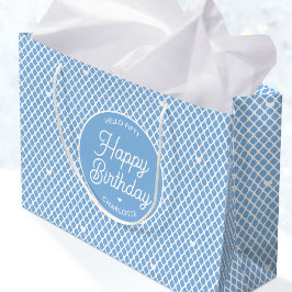 Bolsa De Regalo Grande Cute Happy Birthday Name Any Age Pretty Blue
