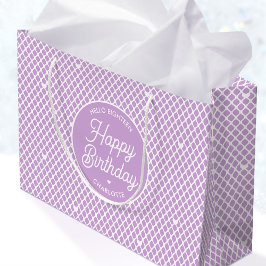 Bolsa De Regalo Grande Cute Happy Birthday Name Any Age Pretty Purple