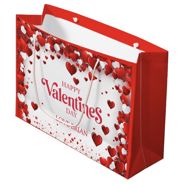 Bolsa De Regalo Grande Cute Happy Valentine's Day (Angulo Anverso)