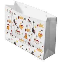 Bolsa De Regalo Grande Cute Holiday Cat Pattern