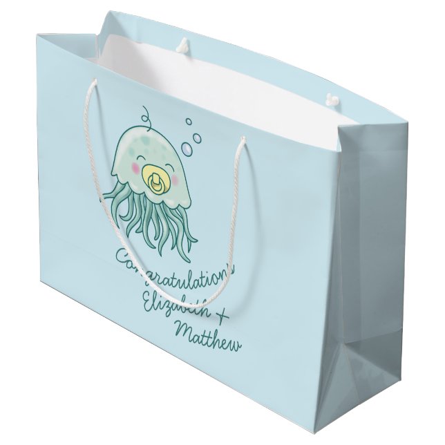Bolsa De Regalo Grande Cute Jellyfish Baby Shower Kawaii (Angulo reverso)