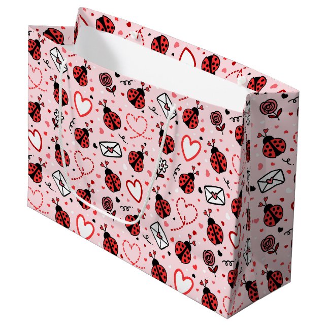 Bolsa De Regalo Grande Cute Ladybug Pattern Large Gift Bag (Angulo Anverso)