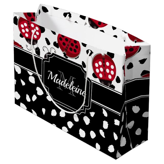 Bolsa De Regalo Grande Cute Ladybugs (Angulo reverso)