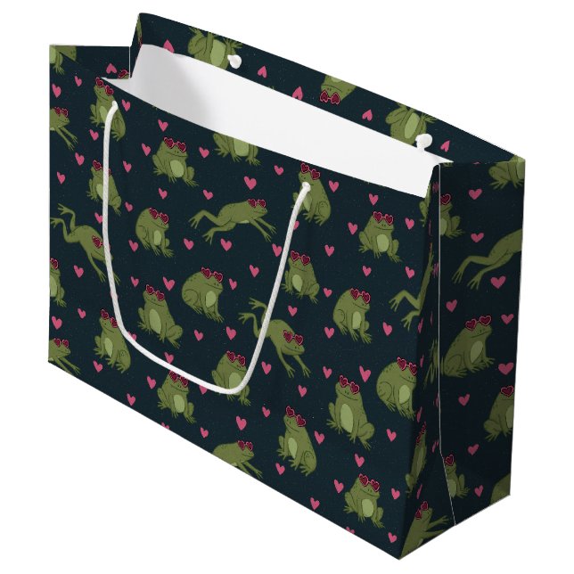 Bolsa De Regalo Grande Cute Love Frogs Large Gift Bag (Angulo Anverso)