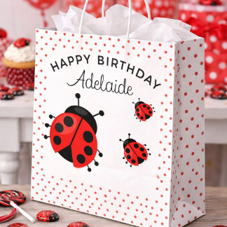 Bolsa De Regalo Grande Cute Moderno Ladybug Rojo Personalizado