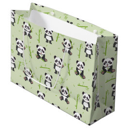 Bolsa De Regalo Grande Cute Panda Bear Bamboo Kawaii Animals Pattern