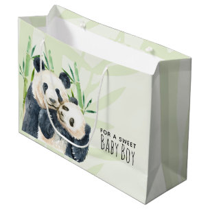 Bolsa De Regalo Grande Cute Panda Bears Cudddddling Watercolor Niño