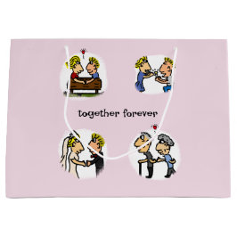 Bolsa De Regalo Grande Cute Pareja Juntos Por Siempre Divertido Personali