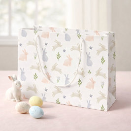 Bolsa De Regalo Grande Cute Pastel Easter Bunny Spring
