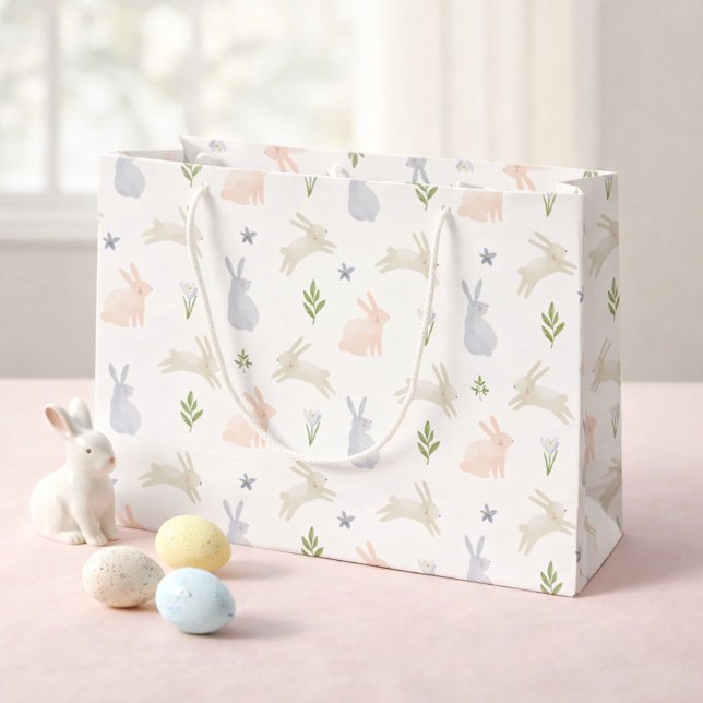 Bolsa De Regalo Grande Cute Pastel Easter Bunny Spring (Subido por el creador)