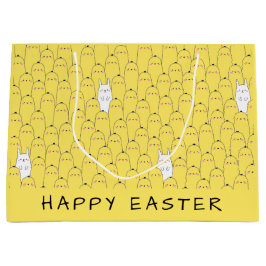 Bolsa De Regalo Grande Cute pollitos de conejo amarillo Pascua