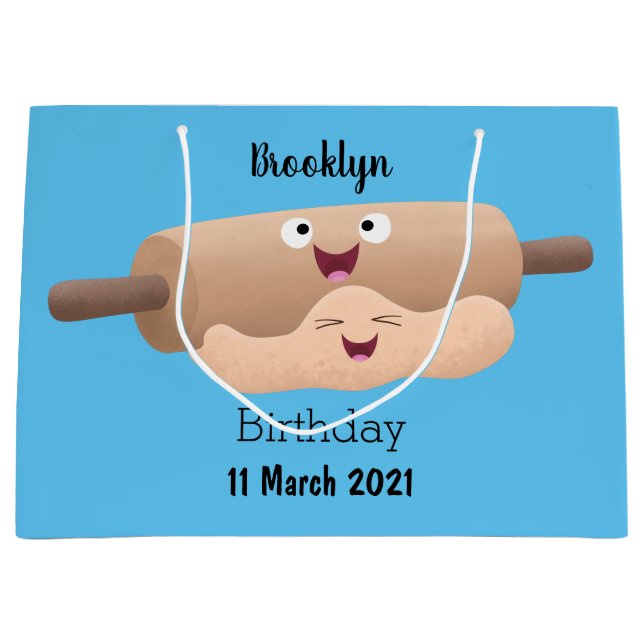 Bolsa De Regalo Grande Cute rodillo y masa para hornear pastelería de dib (Anverso)