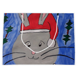 Bolsa De Regalo Grande Cute Santa Bunny