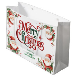 Bolsa De Regalo Grande Cute Santa Claus Feliz Navidad