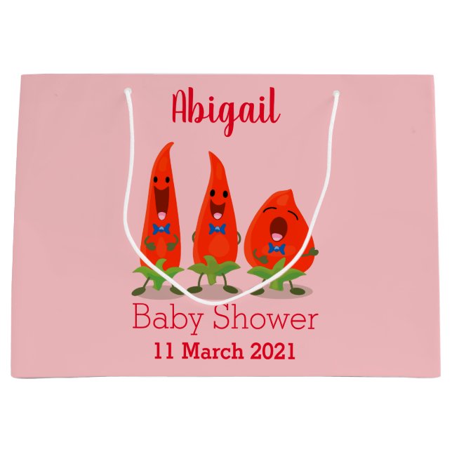 Bolsa De Regalo Grande Cute singing chilli peppers cartoon illustration (Anverso)