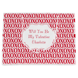 Bolsa De Regalo Grande Cute Valentine Day XOXO Red And Pink