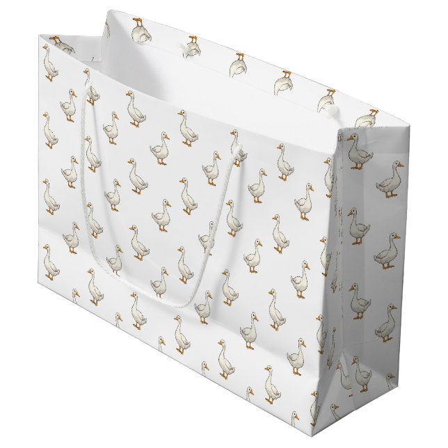 Bolsa De Regalo Grande Cute White Goose Pattern (Angulo Anverso)