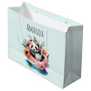 Bolsa De Regalo Grande Cuto Panda Chilling en un tubo interno