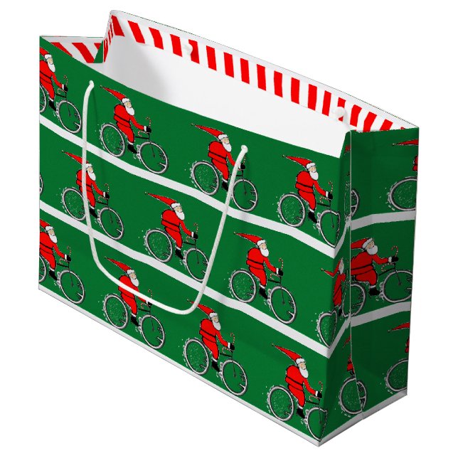 Bolsa De Regalo Grande Cycling Bicycle Christmas Holiday (Angulo Anverso)