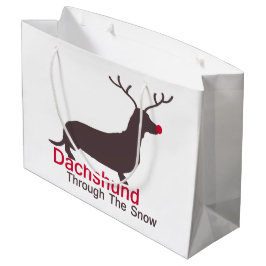 Bolsa De Regalo Grande Dachshund A Través De La Nieve