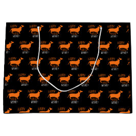 Bolsa De Regalo Grande ¡Dachshund Feliz Halloweenie! Halloween negro