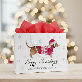 Bolsa De Regalo Grande Dachshund Perro Wiener Acuarela Mascota Fiesta de 