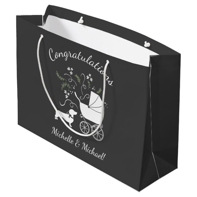Bolsa De Regalo Grande Dachshund Weiner Perro Baby Shower Sexo Neutral (Angulo reverso)