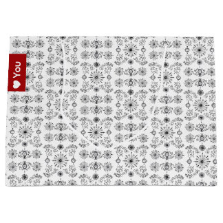 Bolsa De Regalo Grande Dainty Charcoal and Crème Motif