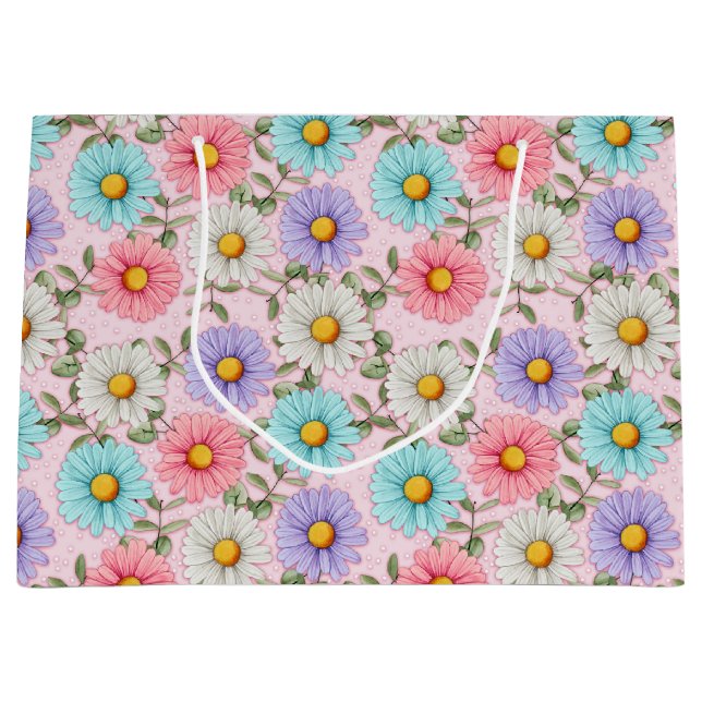 Bolsa De Regalo Grande Daisies de color bonito (Anverso)