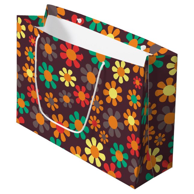 Bolsa De Regalo Grande Daisy de flores hippy (Angulo Anverso)
