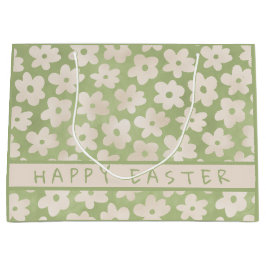 Bolsa De Regalo Grande Daisy Watercolor Personalizado Feliz Pascua