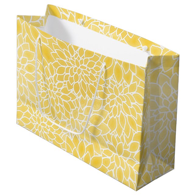 Bolsa De Regalo Grande Dalias amarillas pastel (Angulo Anverso)