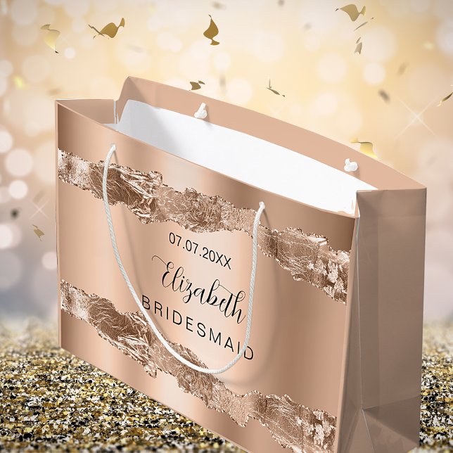 Bolsa De Regalo Grande Dama de honor de geoda de oro rosa (Subido por el creador)